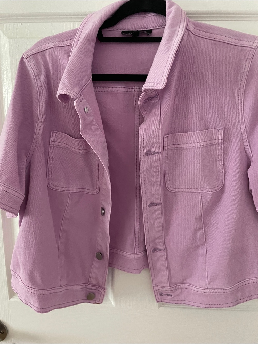 Talbots Petite Lilac Short-Sleeve Utility Jacket